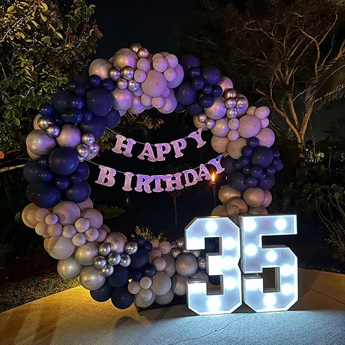 35th Birthday Navy Silver Arch Indore