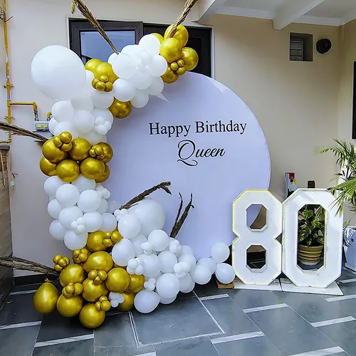 80th Birthday Gold Arch Decor Indore