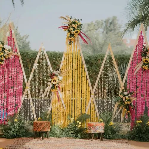 Yellow Marigold Haldi Ceremony Decoration Indore