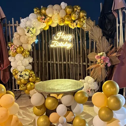 Gold White Outdoor Balloon Arch Indore