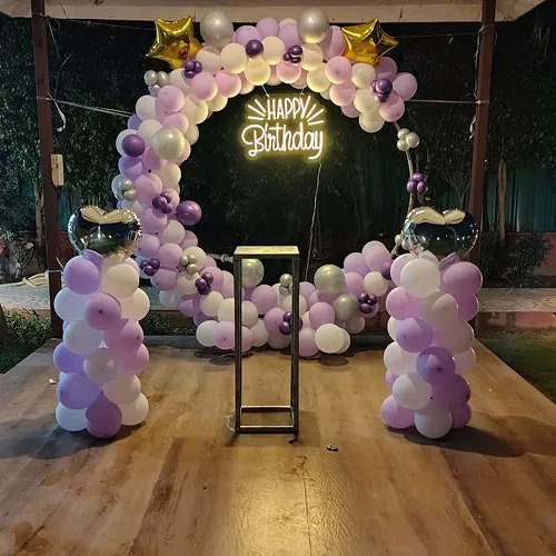 Lilac Purple Balloon Arch Decor Indore