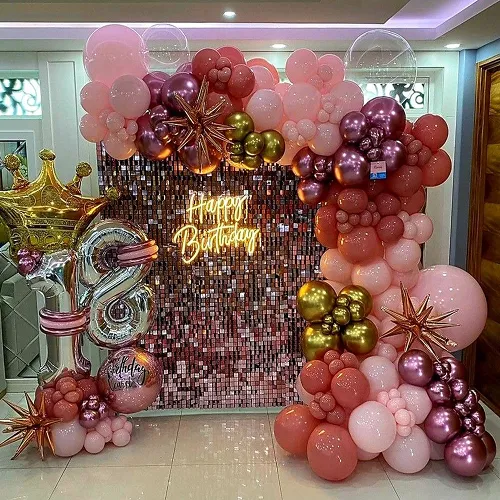 Rose Gold Sequin Balloon Wall Decor