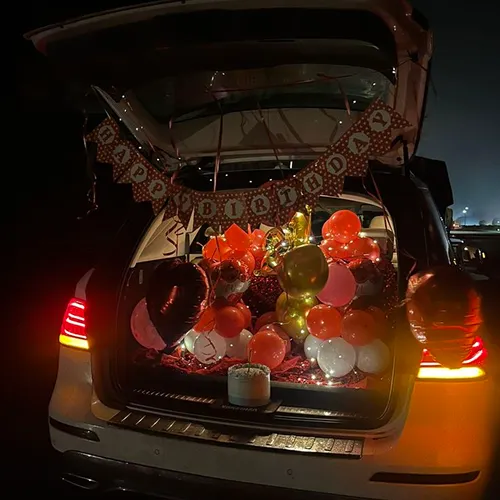 Red Gold Birthday Car Boot Decor Night Indore