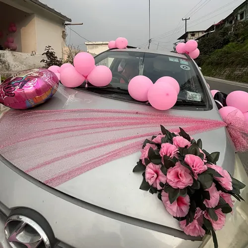 Pink Balloon Car Decoration Indore