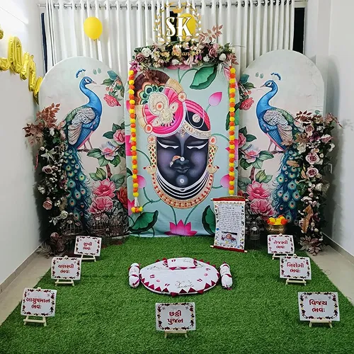 Chhathi Puja Shrinathji Peacock Decoration