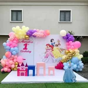 Disney Princess First Birthday Theme Decoration