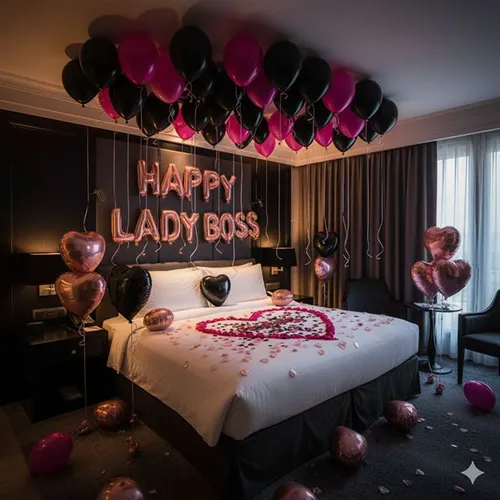 Lady Boss Birthday Room Decoration Black Pink