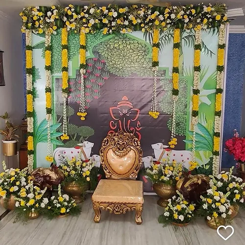 Naming Ceremony Ganesh Flower Decoration