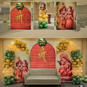 Naming Ceremony Maa Theme Balloon Decoration