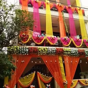 Orange Pink Yellow House Exterior Decoration