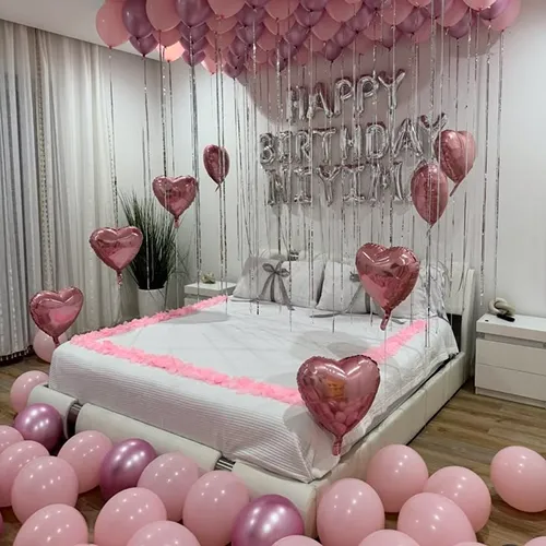 Pink Birthday Balloon Room Decoration for Girls