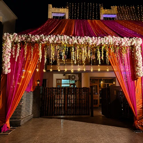 Pink Orange Entrance Gate Night Decoration