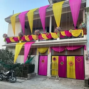 Pink Yellow Diamond Gate Decoration for Home
