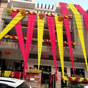 Pink Yellow Mehndi Home Decoration