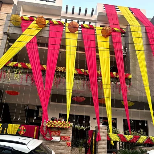 Pink Yellow Mehndi Home Decoration