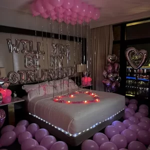 Purple Pink Girlfriend Proposal Room Decoration