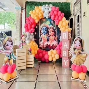 Radha Krishna Baby Shower Balloon Decoration