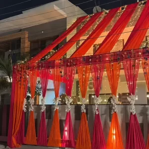 Red Orange Canopy Tent Home Decoration