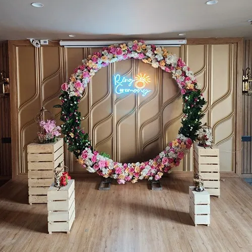 Ring Ceremony Neon Floral Arch Indore