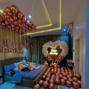 Rose Gold Heart Balloon Birthday Room Decoration