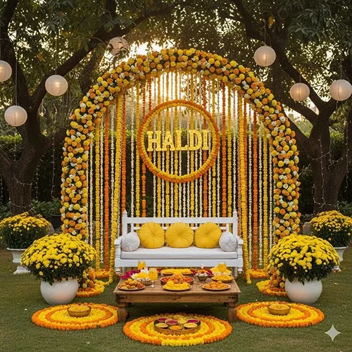 Rustic Haldi Outdoor Decoration Indore