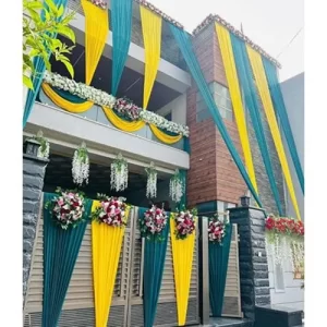 Teal Yellow Draping Flower Home Decoration