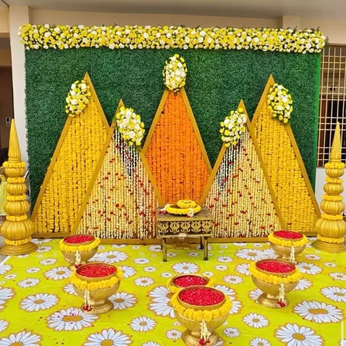 Traditional Haldi Flower Decoration Indore