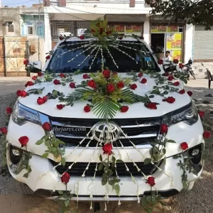 Red Rose Fortuner Wedding Car Decor Indore