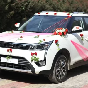 Wedding Car Decoration Red Rose Indore