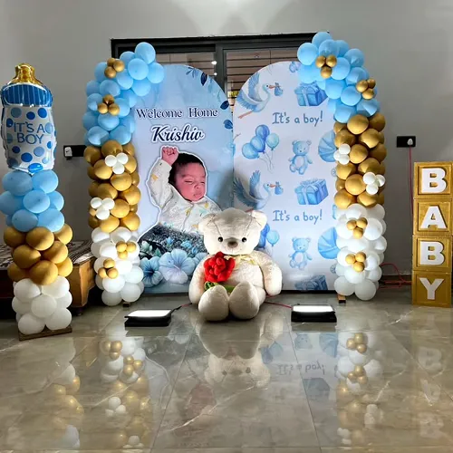 Welcome Home Baby Boy Balloon Arch Decoration