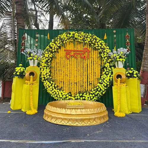 White Yellow Haldi Ceremony Decoration Indore